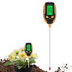 Mcbazel Soil pH Tester 5-in-1 Digital Plant Soil Moisture Meter Soil Meter with PH/Temperature/Moisture/Light/Environment Humidity for Gardening, Lawn, Farming and Outdoor Plants