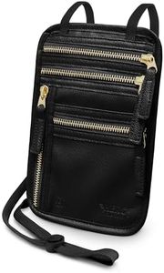 HERO Neck Wallet – RFID Blocking Passport Holder – Vegan Leather Travel Pouch (Black)