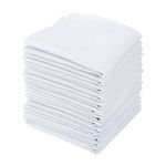 DODUOS 15 Pieces Men's White Handkerchiefs, Soft Cotton Handkerchief, 15.7 * 15.7in Mens Soft Pure White Cotton Handkerchiefs Hankies Large Pocket Squares Hankies for Gentle Men
