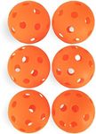 Crown Sporting Goods 6-Pack of 12-inch Plastic Softballs ? Perforated Practice Balls for Sports Training & Wiffle Ball (Orange)