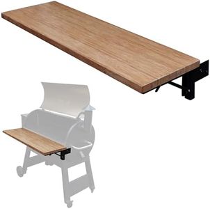 Iron Forge Tools 36.5x12 Wood Folding Grill Shelf Accessory - Charcoal Grill Accessories for Pellet Smoker Barbeque - Compatible with Traeger Pro 34, Pro 780, Ironwood 885 Series Texas Elite, Eastwood