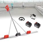 DOZPAL Concrete Screed Vibratory Kit, Power Screed Concrete Finishing Vibrator Tool With 6ft Stainless Steel Board And 2×6000ma Battery - Electric Cordless Screed