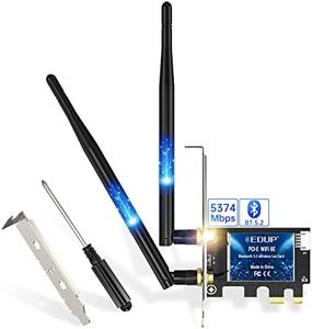 EDUP PCIe WiFi 6E Card Bluetooth 5.2 AX 5400 Mbps AX210 Tri-Band 6Ghz/5.8GHz/2.4GHz PCI-E Wireless WiFi Network Adapter Card for Desktop PC Windows10/11 64-bit