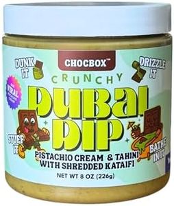 Chocbox Viral Dubai Dip – Pistachio Cream & Tahini with Shredded Crispy Kataifi or Cookie Butter with Shredded Crispty Kataifi – Sweet & Savory Spread – Crunchy Dessert Dip (8oz, Pistachio)