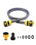 Topways Hose Connection Set for Garden Hose Reel, Plastic Hose Pipe Fitting Connection Kit Including 3/4'' Male Threaded, 2 in 1 Faucet Adapter, 1/2" Hose End Adapter, 2M Length of Pipe (2m)