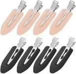 MADHOLLY 8Pcs No Bend No Crease Hair Clips - Styling Duck Bill Clips Alligator Hair Barrettes for Styling Sectioning for Salon Hairstyle Hairdressing Bangs Waves Woman Girl Makeup, Black & Pink