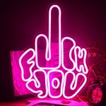 Letters Gesture Neon Signs for Wall Pink LED Neon Lights USB Neon Wall Light Neon Bar Light Up Sign for Bedroom Party Pub Game Zone Decoration