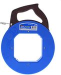 Ideal Electrical 31-056 Blue Steel Fish Tape 120 ft. Blued Steel Fish Tape w/Formed Hook and Tuff-Grip Pro Case, Non-Oily Finish, Laser Etched Increments