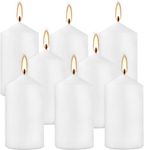 2x4 High White Pillar Candles, Set of 8, Unscented. Bulk Buy. Ideal for Wedding, Emergency Lanterns, Spa, Aromatherapy, Party