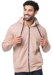 Wear Your Opinion Men's Fleece S To 5Xl Plus Size Zipper Hoodies Regular Fit, Beige Jacket For Winter Wear (Design: Solid, Mushroom, X-Large)