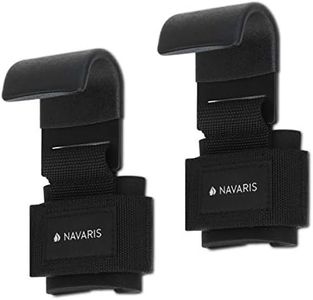 Navaris Weight Lifting Hook Straps - Pair of Weightlifting Wrist Support Straps with Hooks - Neoprene Wrist Grips for Deadlifts, Chin Ups, Training