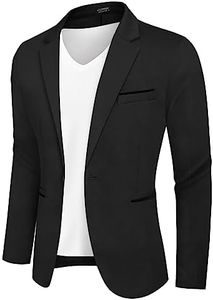 COOFANDY Men's Sportcoat Slim Fit Notched Lapel Causal Party Blazer Jacket Black