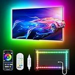 Daymeet TV Led Lights, 4M TV Backlight for 32-75 Inch Tv, RGB Led Lights for TV Rainbow Color Music Sync with TV Remote/APP Control Led Strip Lights for TV Bedroom Christmas Decoration