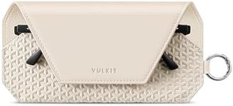 VULKIT Leather Soft Glasses Case, Portable Eye Glasses Case for Women & Men, Slim Sunglass Case, Unisex Eyeglass Case, Fit Most Standard Eyeglasses and Sunglasses, Moonstone Beige
