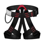 Hommdiy Climbing Harness, Waist Hip Protection Seat Belt, Half Body Safety Belt for Tree Rock Climbing, Mountaineering, Fire Rescue, Higher Level Caving, Rappelling, Sport Climbing (Black)