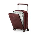 THE ASSEMBLY Polycarbonate Hard-Sided Cabin Luggage - 55Cms | Premium Wide Handle 4 Spinner Wheels Trolley Bag 45 Liters With In-Built Tsa Lock & Usb Charging Port- Roverpro (Wine Red)