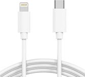 DUETMI Fast iPhone Charging Cable & Data Sync USB Cable Compatible with iPhone 6/6S/7/7+/8/8+/10/11/12/13, iPad Air/Mini, iPod, and iOS Devices (Pack of 1 (Type C)) White