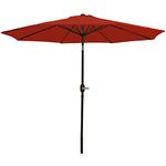 Sunnydaze 9-Foot Patio Umbrella - Push-Button Tilt and Crank Handle - Aluminum Pole and Polyester Shade Canopy - Burnt Orange