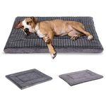 BVAGSS Dog Bed Mat,Reversible Dog Crate Pad, Memory Foam Dog Beds, Soft Warm Pet Cushion for Small Medium Dogs, Washable Pet Sleeping Mattress Kennel Bed Pad XH079 (42''x28''x1.6'',Light Grey)