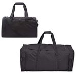 Jetstream Heavy Duty Hockey Bags - Equipment Duffle Bag Set (36Inch + 20Inch, 2-Pack, Black)