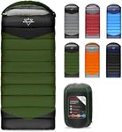 ETGLCOZY 0 Degree Winter Sleeping Bags for Adults, Cold Weather Compact Lightweight 4 Season Camping Sleeping Bags for Kids Girls Boys with Draft Tubes, 33.5in Wide Fits up to 6ft 6in Tall(Green)