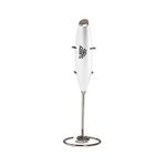 Sleepy Owl Coffee Frother - White | Powerful Milk Frother with Stainless Steel Whisk and Stand | Battery Operated Electric Tool | Portable | Best for Hot or Cold Cappuccino, Latte, Hot Chocolate