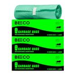 Beco Eco-Friendly Garbage Bags for Dustbin | 45 Pcs | Large 24 X 32 Inches | Pack of 3 | Green | Dustbin Bag/Trash Bag with Detachable drawstrings