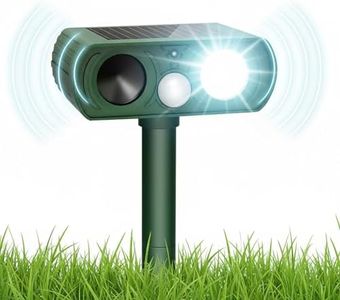 Ultrasonic Cat Repellent for Gardens UK, Solar Cat Deterrents for Gardens UK, Fox Deterrents with IP65 Waterproof, PIR Motion Sensor, LED Flash, Fox repellent Cat Scarers for Yard -Light Green