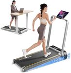 YPOO Walking Pad with Incline 3 in 1 Walking Pad with Handle 3 Level Incline, Portable Folding Treadmills for Home Foldable 300lbs Under Desk Treadmill LED Display Remote Control & APP