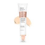 Swiss Beauty Flawless Finish Foundation | Medium Coverage | Lightweight |Oil-Free Formula |Radiant Finish | Shade - White Ivory, 50gm