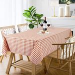 Checkered Tablecloth 54x72 Rectangle Tablecloth Brown Plaid Tablecloth -Washable Table Cover with Dust-Proof Wrinkle Resistant Buffalo Plaid Tablecloth for Kitchen and Dining Room (54x72')