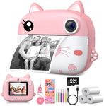 GREENKINDER Kids Camera Instant Print,2.5K Digital Video Instant Print Camera for Kids, Selfie Toddler Cameras Print Paper & 32G Card, Christams Birthday Gifts for Girls Boys Age 3-12