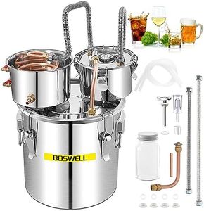 Boswell 13.2Gal / 50L Alcohol Still with Circulating Pump, Copper Tube and Dual Display Thermometer,Stainless Steel Alcohol Distiller Kit for DIY Wine,Distilling Water, Essential Oils,Home Brewing Set