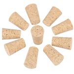 Windup Tapered Cork Stopper for Glass Wine Bottle - Length 33mm x Top 22mm x Bottom 17mm - Pack of 20 Pcs - Made in India