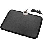 OLYDON Electric Heated Floor Mats Under Desk, Heated Foot Warmer - 230v Toes Warming Heater for Office and Home, Black, 55 Watts