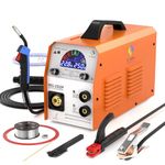 HITBOX Single Pulse Aluminium MIG Welder, 250Amp Large Colour Screen Portable Multi-Process MIG Welding Machine, 6 in 1 Digital Solid Flux Gas Gasless MIG MAG ARC Lift TIG Inverter Welder(MIG250DP)