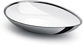 White and Silver Plated 925 Sterling Oval Serving Bowl, Elegant Serving Dish 10.5"