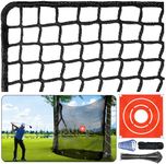 SAPLIZE Golf Practice Net with Target Cloth and Rope, Heavy Duty Golf Barrier Net, DIY Hitting Net for Golf, Baseball, Hockey, Soccer and More, 10x15ft