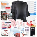 72HRS Essential Emergency Preparedness Kits - 3 Day Survival Backpack or Bug Out Bags for Earthquake, Hurricane, Tornado, Flood, Tsunami, Wildfire, Bad Weather, Nuclear Disaster (Black 3 Person)
