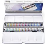 Winsor & Newton Cotman Water Colour Metal Sketchers Box - 24 Half Pens (Multicolor)