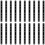 SHANQ 20PCS Black Mending Plates, 250mm Heavy Duty Iron Flat Corner Brace, Metal Straight Bracket Plate for Wooden Cabinet Bookshelves Bed Table, Fixing Furniture Fastener Hardware