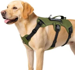 WINGOIN Escape Proof Dog Harness,No Pull for Large Dogs with Handle,Green,L