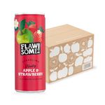 Flawsome! Lightly Sparkling Apple & Strawberry Juice – No Added Sugar, 100% Cold-Pressed Wonky Fruit, Guilt-Free Fizzy Drink – Perfect for Refreshment or as a Mixer (24 x 250ml)