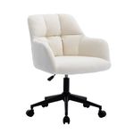 Wahson Velvet Home Office Chair Modern Swivel Desk Chair with Armrest, Height Adjustable Computer Chair Task Chair for Study/Vanity, White