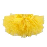 HOOLCHEAN Infant Toddler Baby Girls Super Soft Fluffy Tutu Skirt with Diaper Cover Bloomer Yellow, 0-6 Months