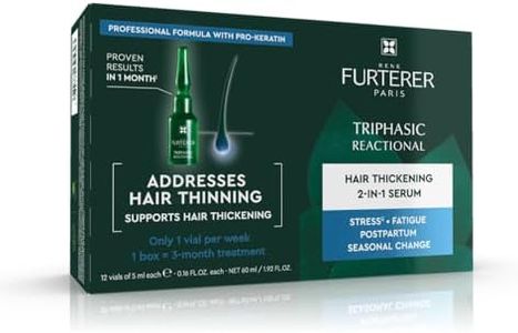 Rene Furterer Triphasic Reactional Concentrated Serum - Thinning Hair caused by stress, postpartum, seasonal change - Drug-Free - Breastfeeding Safe - Dermatologist tested - 12 ct., 3-Month Supply