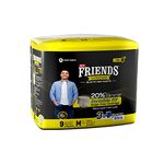 Friends UltraThins Slim Fit Adult Diapers (Dry Pants) for Men - Medium – 9 Count - with thin design, grey colour, and anti-rash - Waist Size 25-48 Inch ;6 3.5-122 cm