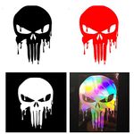 Car Sticker Carved Ghost Ghost Rider Punisher Bleeding Skull Funny Car Sticker Reflective Car Sticker 4 Pack