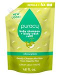 Puracy Kids Shampoo & Body Wash - Pure Ingredients, Tear-Free For Silky Smooth Skin - Baby & Kids Bath - 98.8% from Mother Nature (Citrus Grove, 48oz)