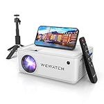 WiFi Bluetooth Projector with 12 inch Lightweight Tripod Stand, WEWATCH 8500L Portable Movie Projector for Home Outdoor, 1080P Video and 260" Display Supported, Use with TV Stick, HDMI, iOS, Android